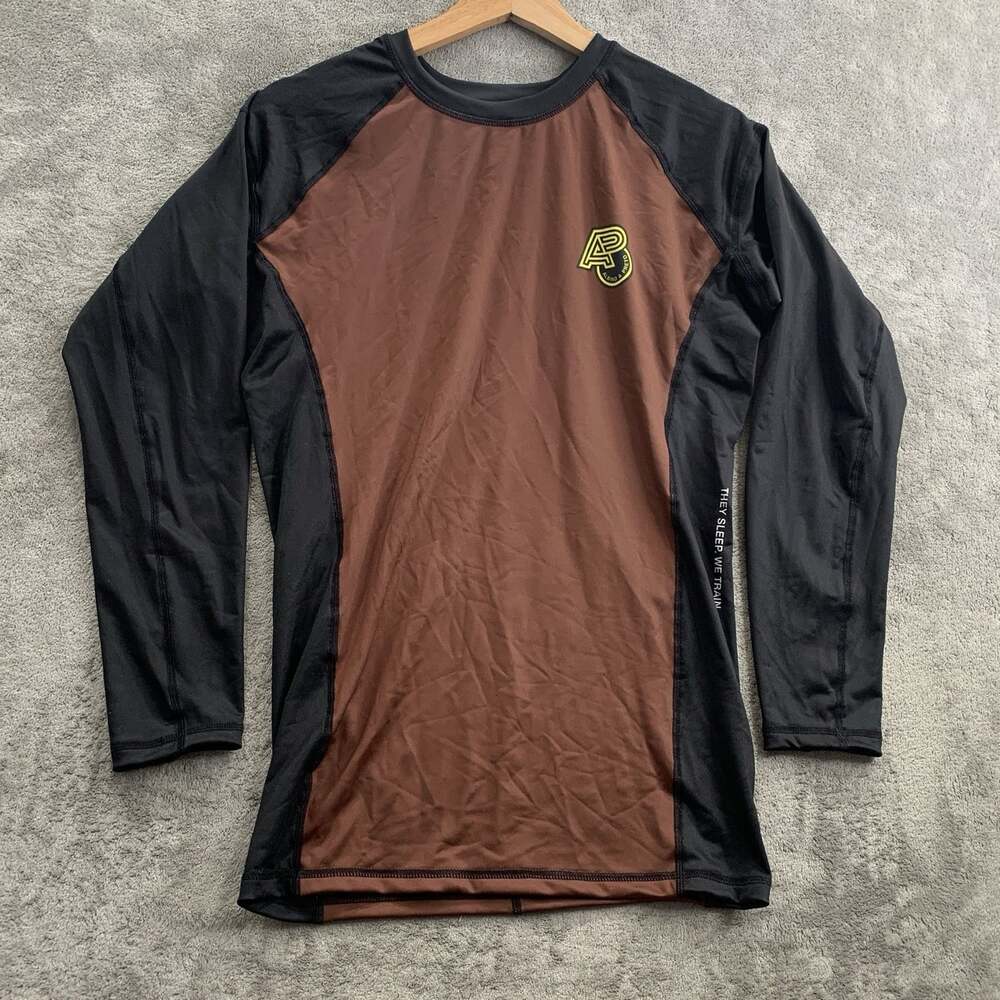 Albino & Preto Rashguard Mens Medium AP BJJ Jiu Jitsu MMA Training Grappling
